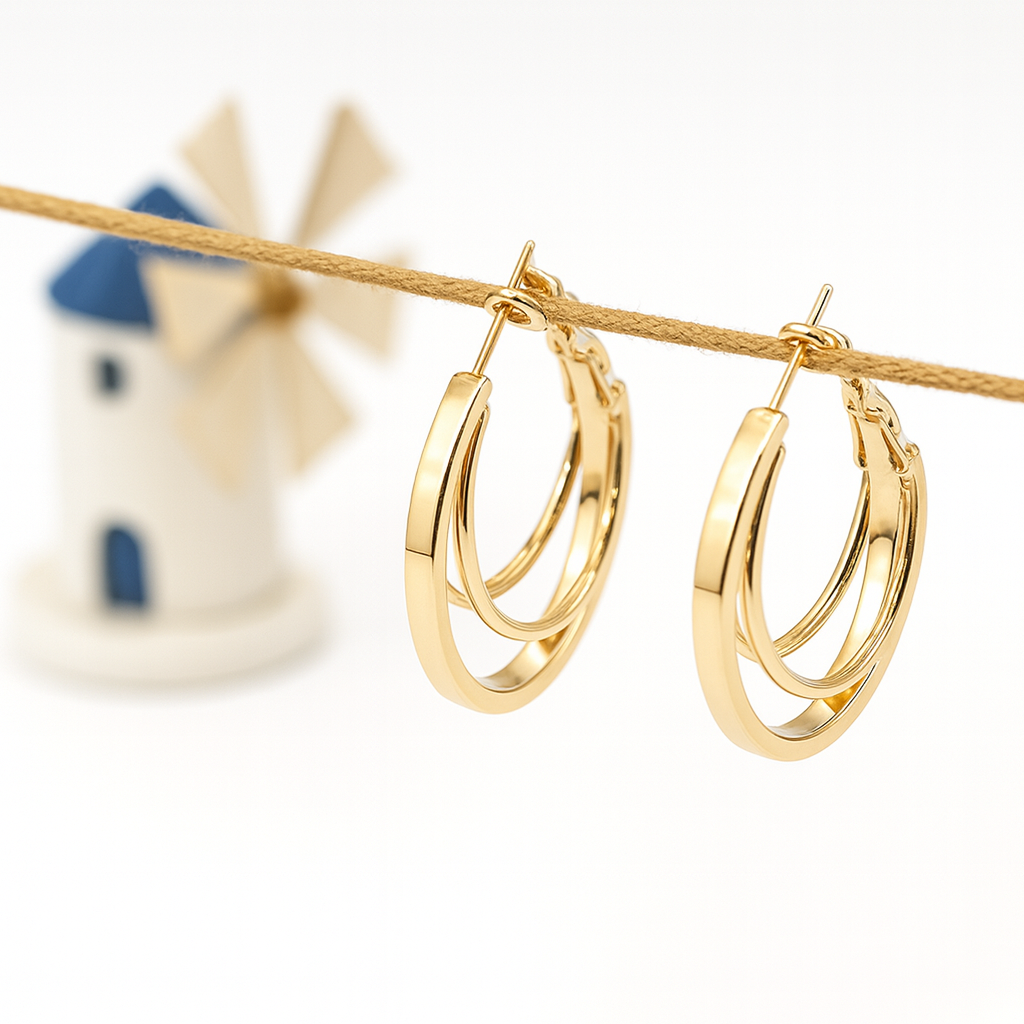 Aurora Gold Dual Hoop Earrings