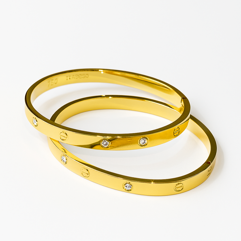 Cartier- Gold Love Bracelet with Crystals