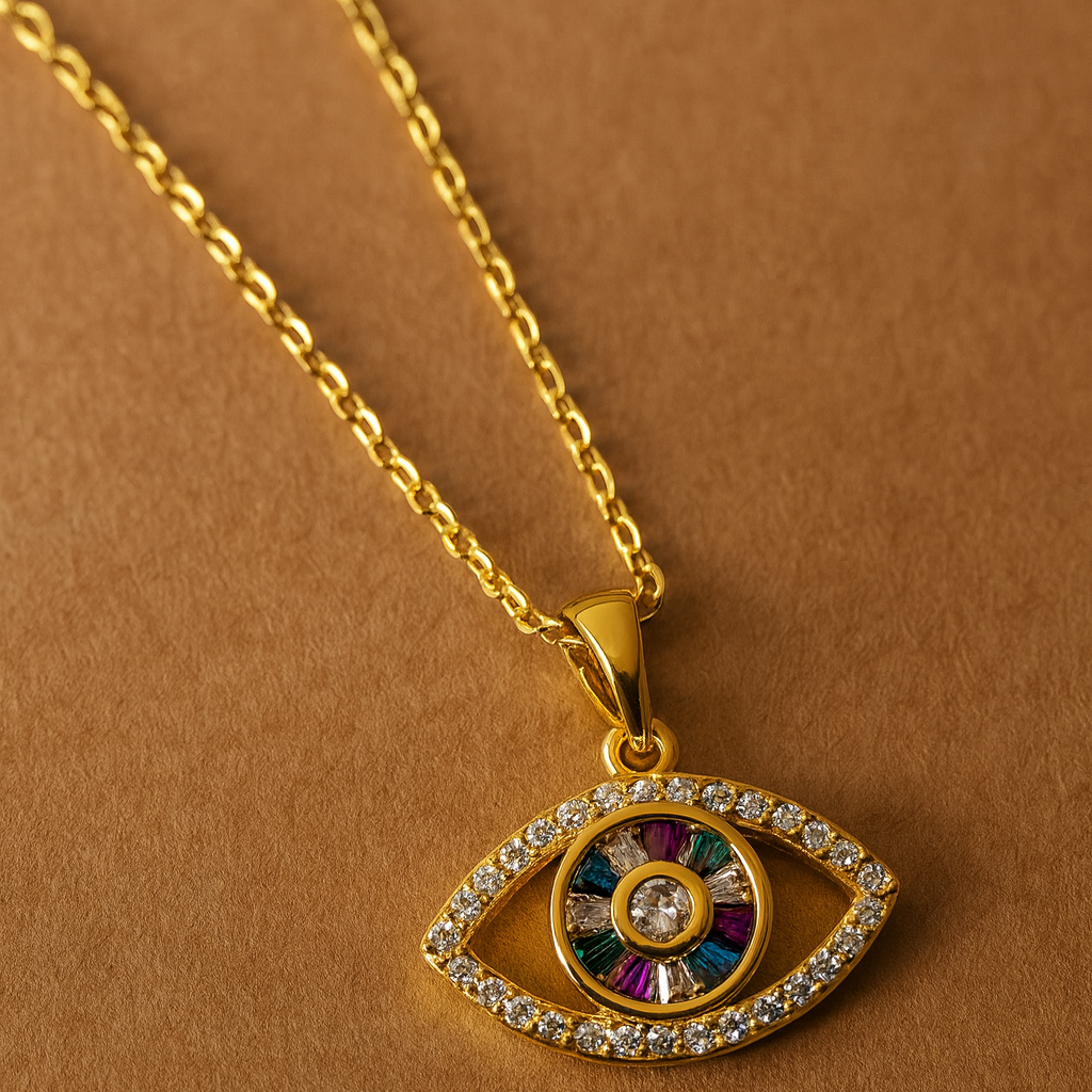 Evil Eye Gold Pendant Necklace