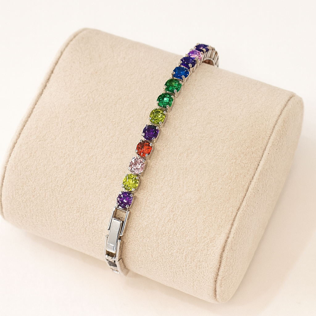 Rainbow Radiance Tennis Bracelet