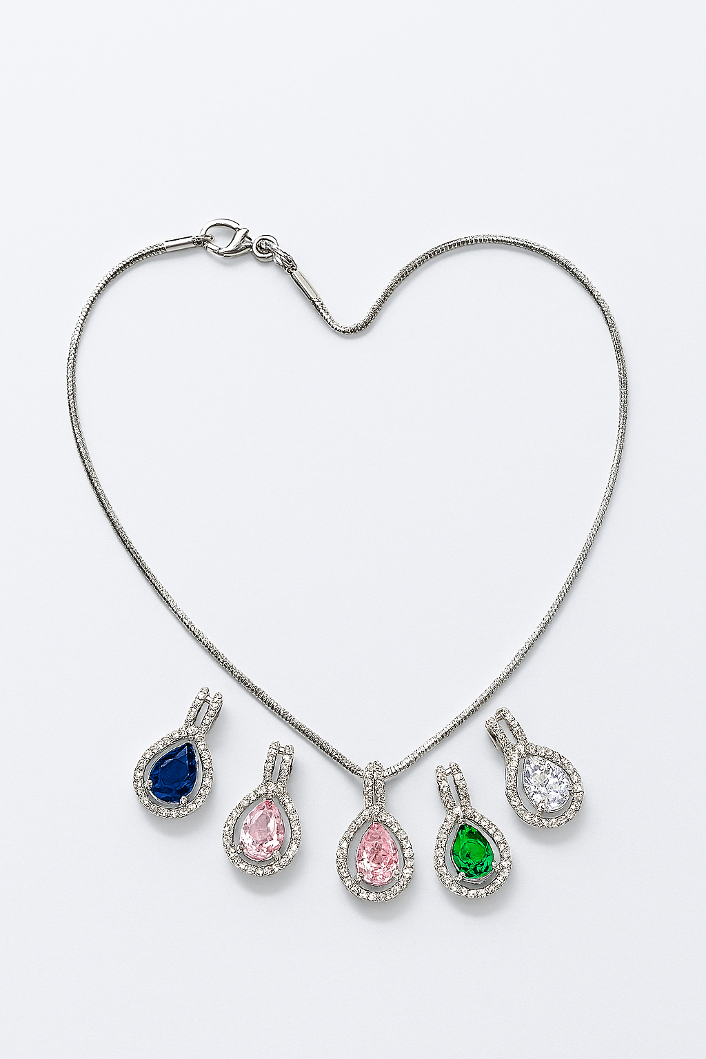 TearDrop Glow – American Diamond Pendant Necklace