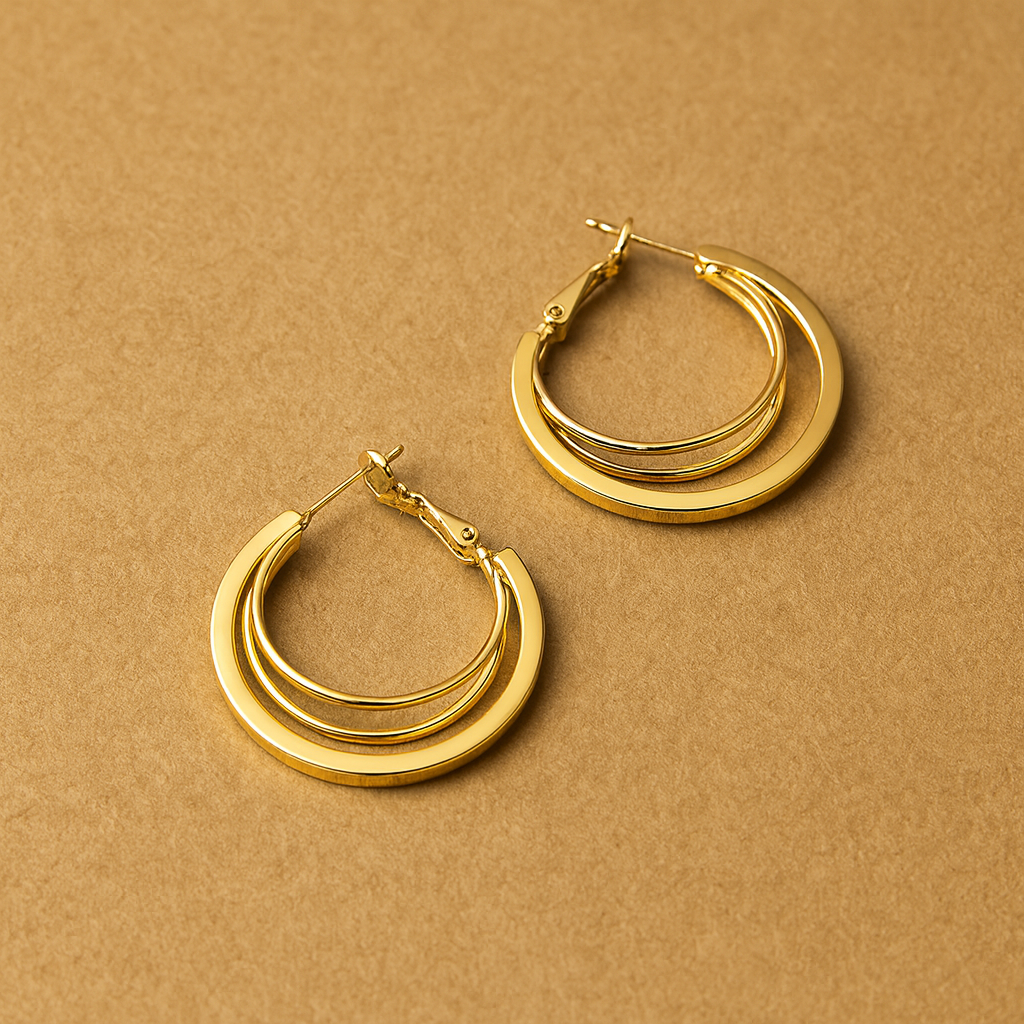 Aurora Gold Dual Hoop Earrings