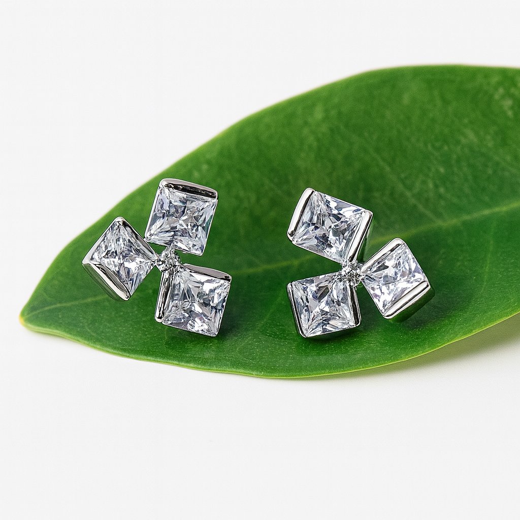 Bloom Square-Cut Stud Earrings