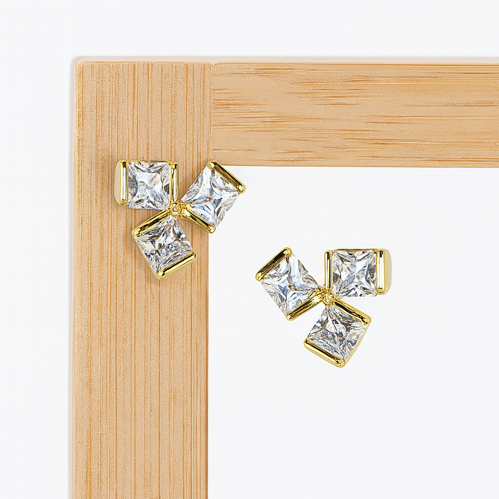 Bloom Square-Cut Stud Earrings