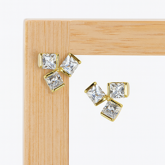 Bloom Square-Cut Stud Earrings