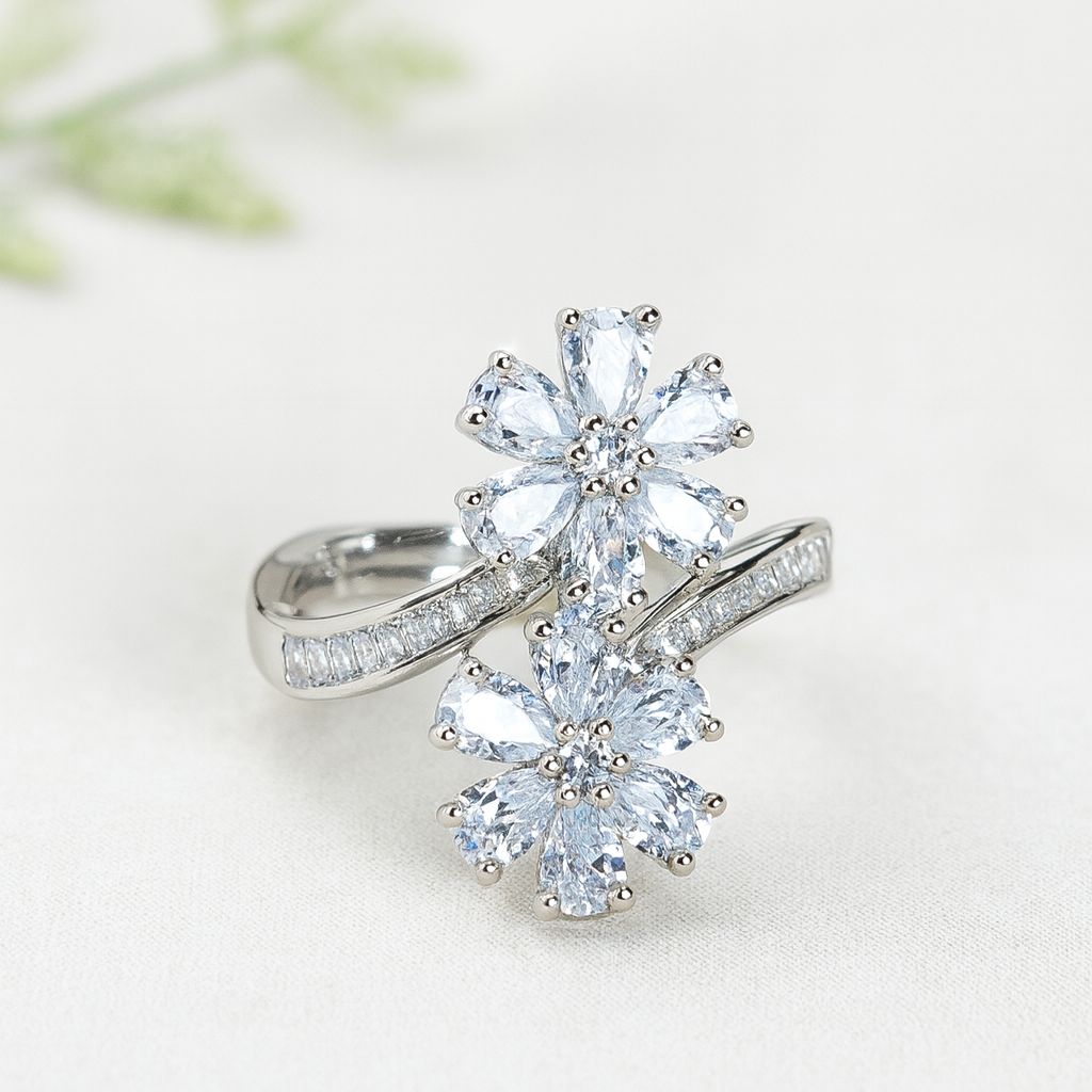 Blossom Shine Dual Floral Ring