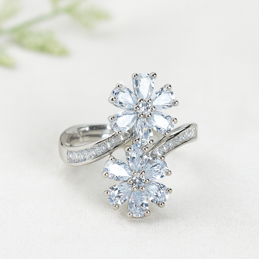 Blossom Shine Dual Floral Ring