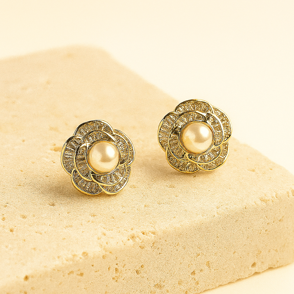 Blush Bloom Pearl Studs