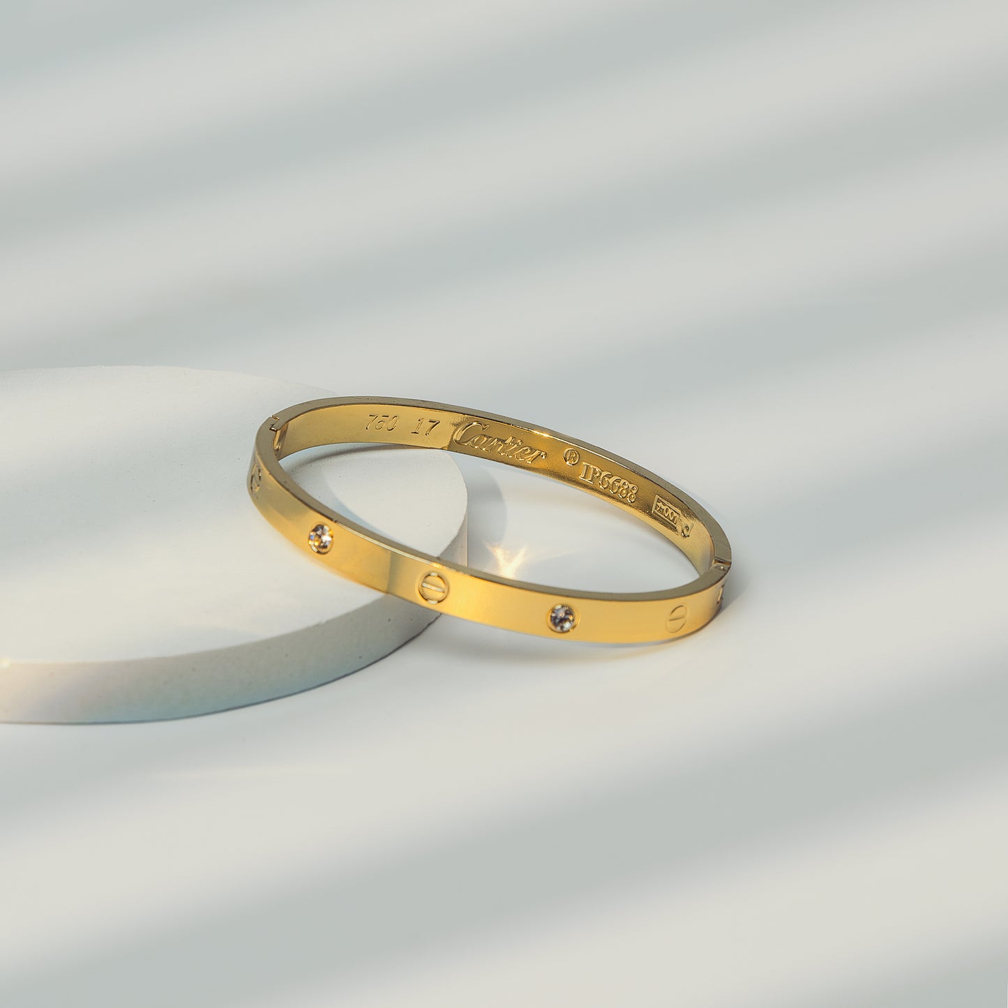 Cartier- Gold Love Bracelet with Crystals