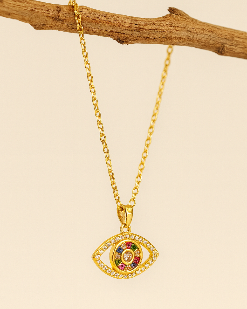 Evil Eye Gold Pendant Necklace