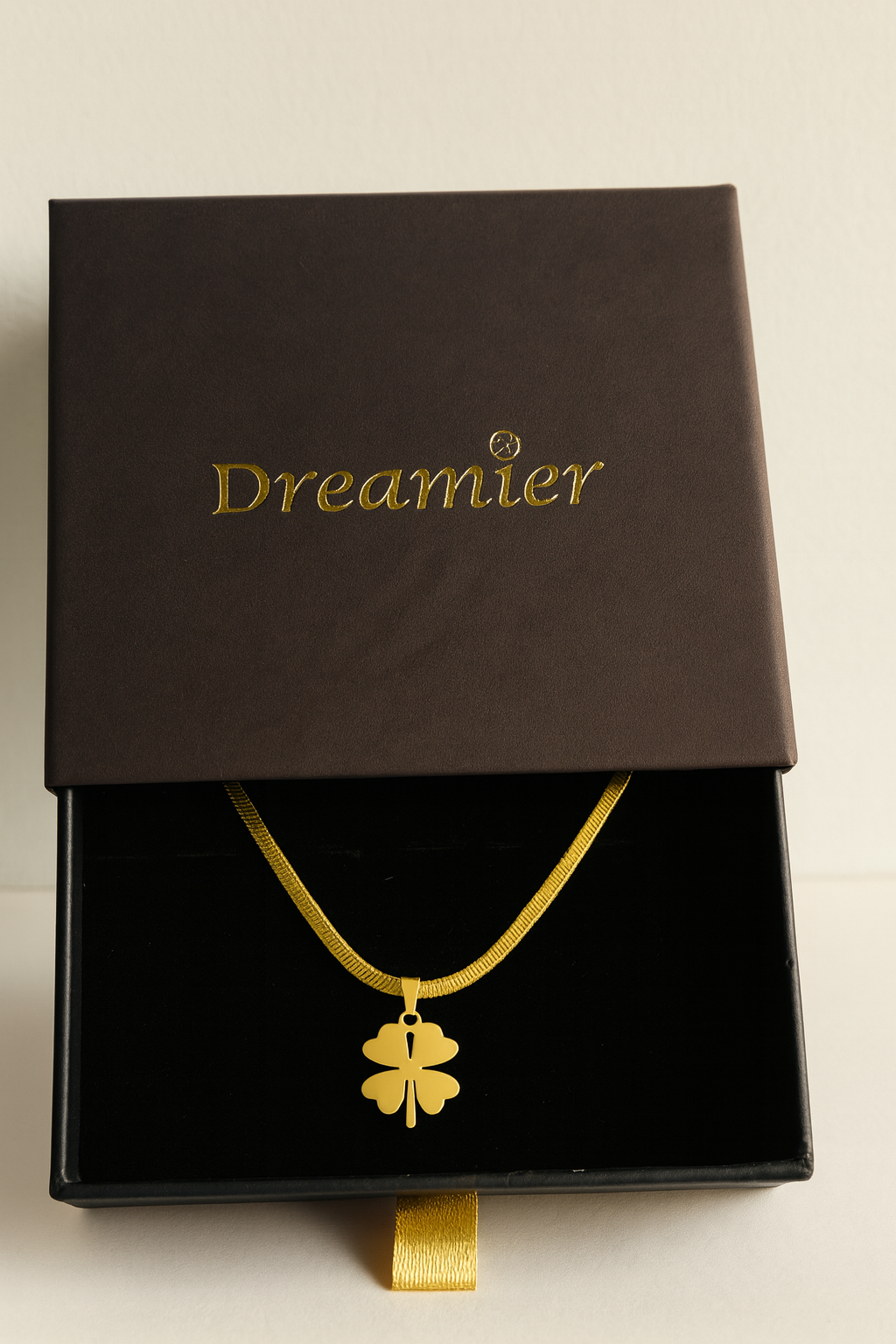 Gold Four-Leaf Clover Pendant Necklace