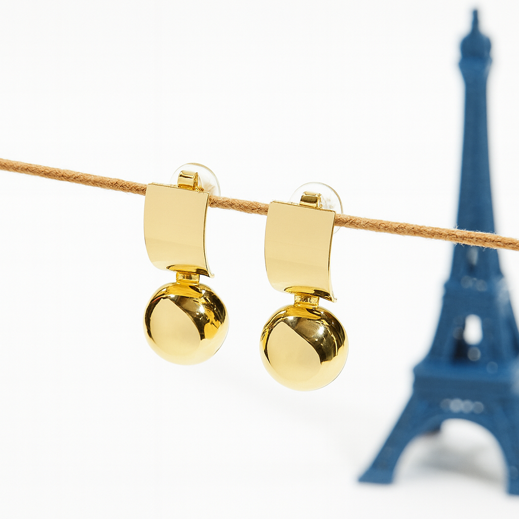 Sculpted Orb Drop Earrings