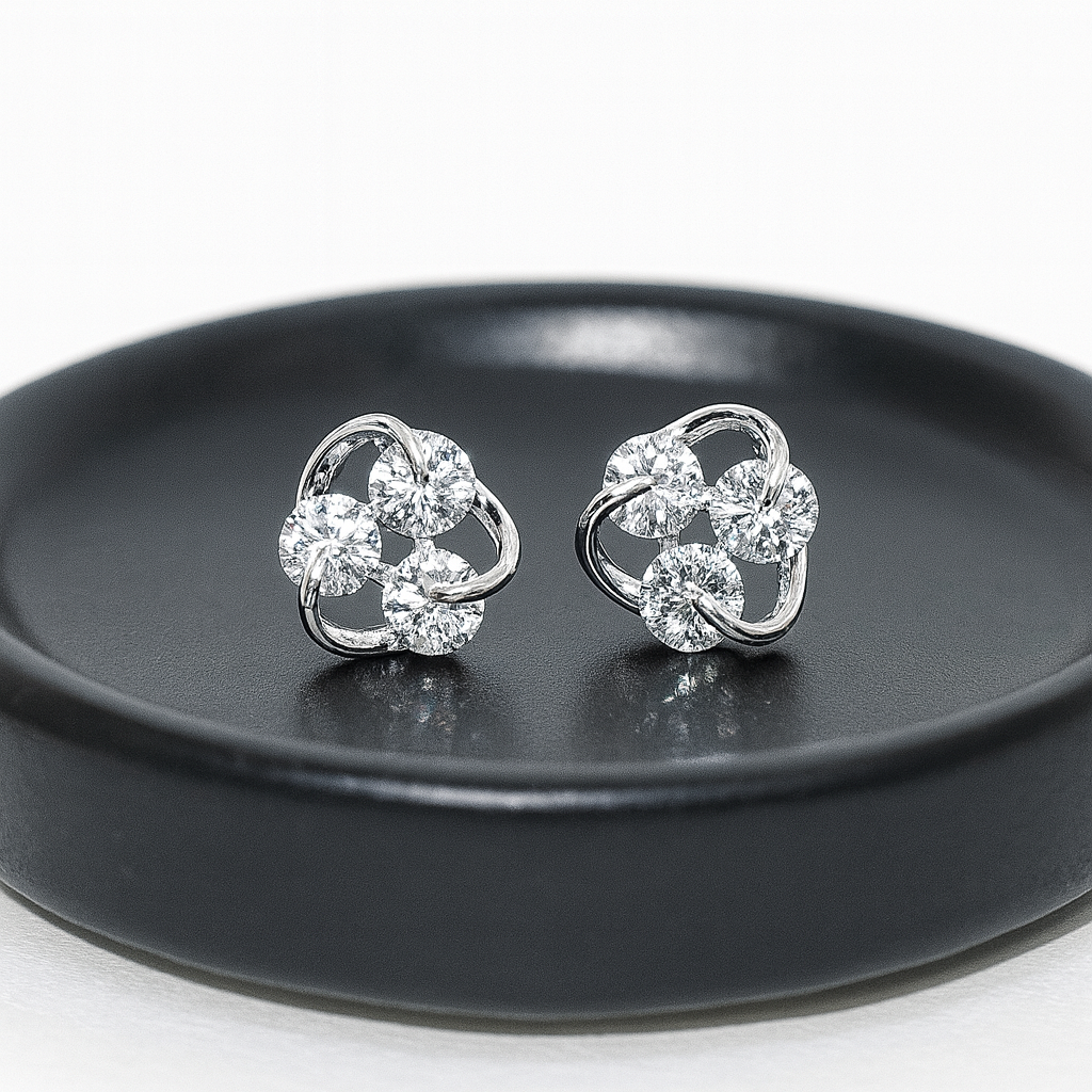 Twisted Bloom Silver Studs