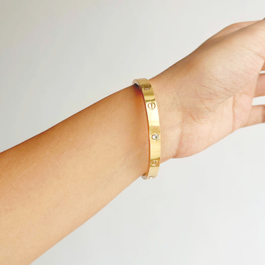 Cartier- Gold Love Bracelet with Crystals